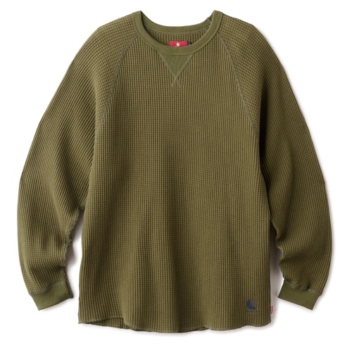 L:WAFFLE L/S RAGLAN SHIRT OLIVE