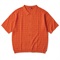 SQUARE S/S BUTTON KNIT - ORANGE(M)